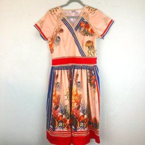 H.J.W Huang Jin Wu Dress Sea Shells Novelty Print